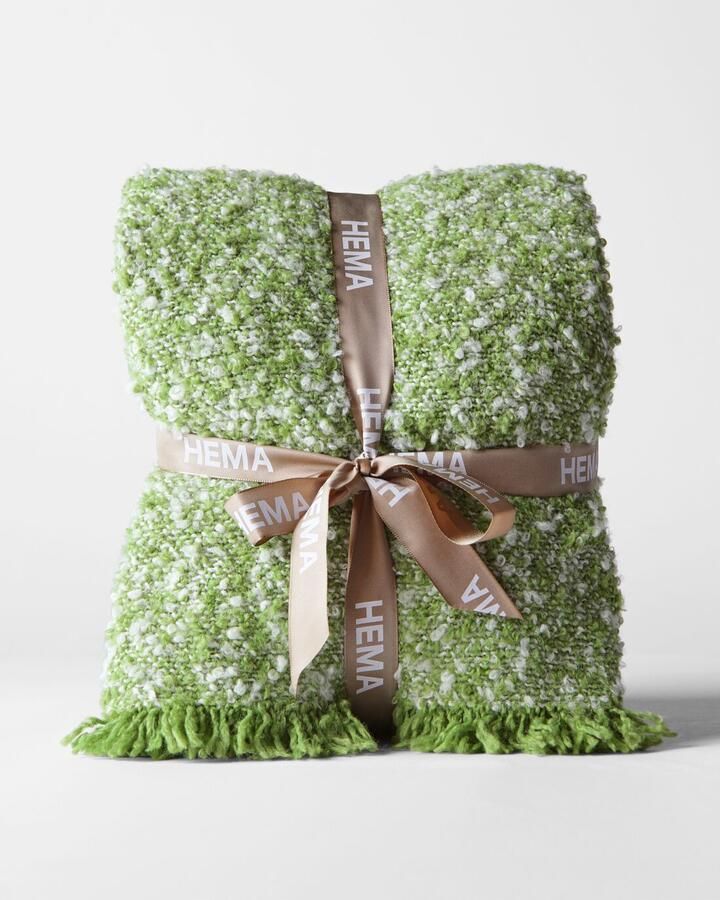 HEMA Plaid 150x130cm Boucle Groen (groen)