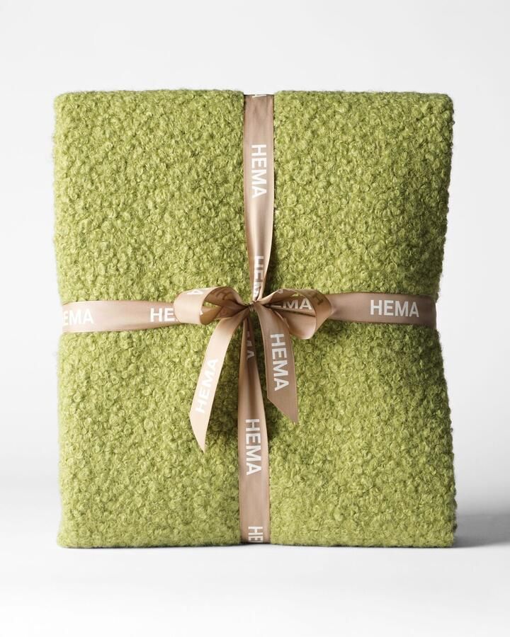 HEMA Plaid 150x130cm Bouclé Groen (groen)
