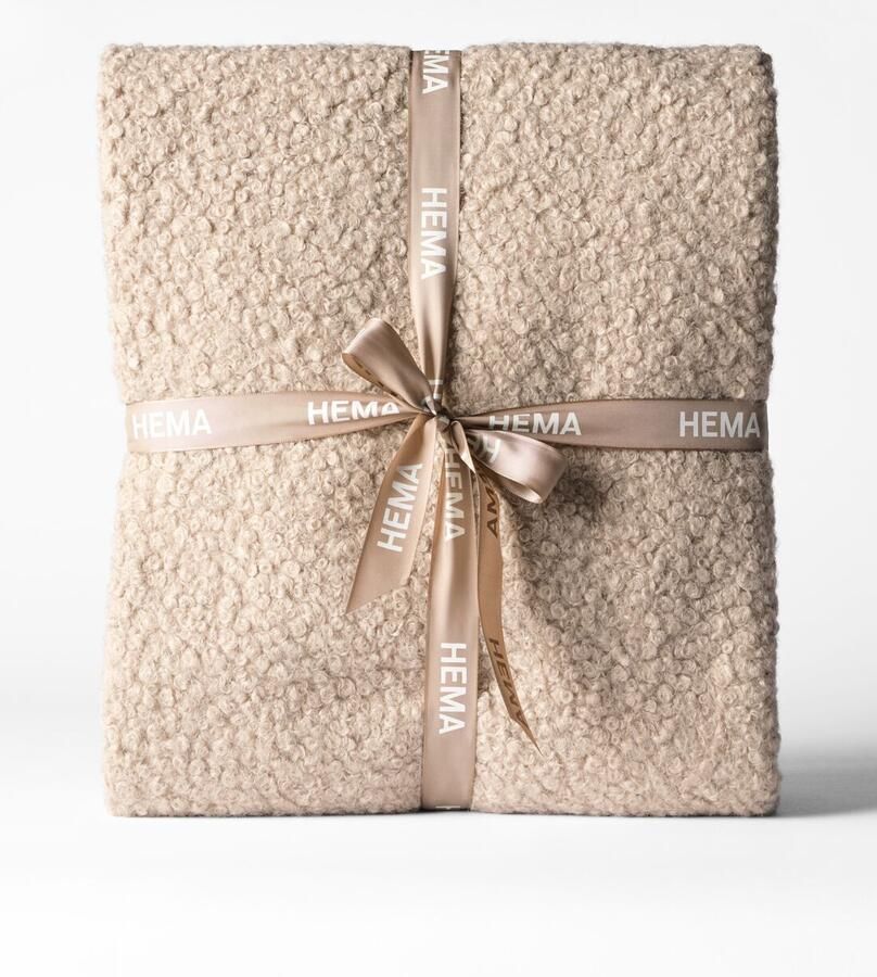 HEMA Plaid 150x130cm Boucle Taupe (taupe)