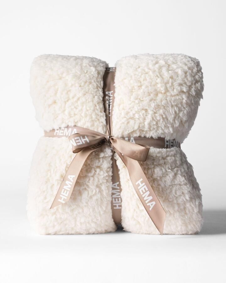 HEMA Plaid 150x130cm Teddy Wit (wit)