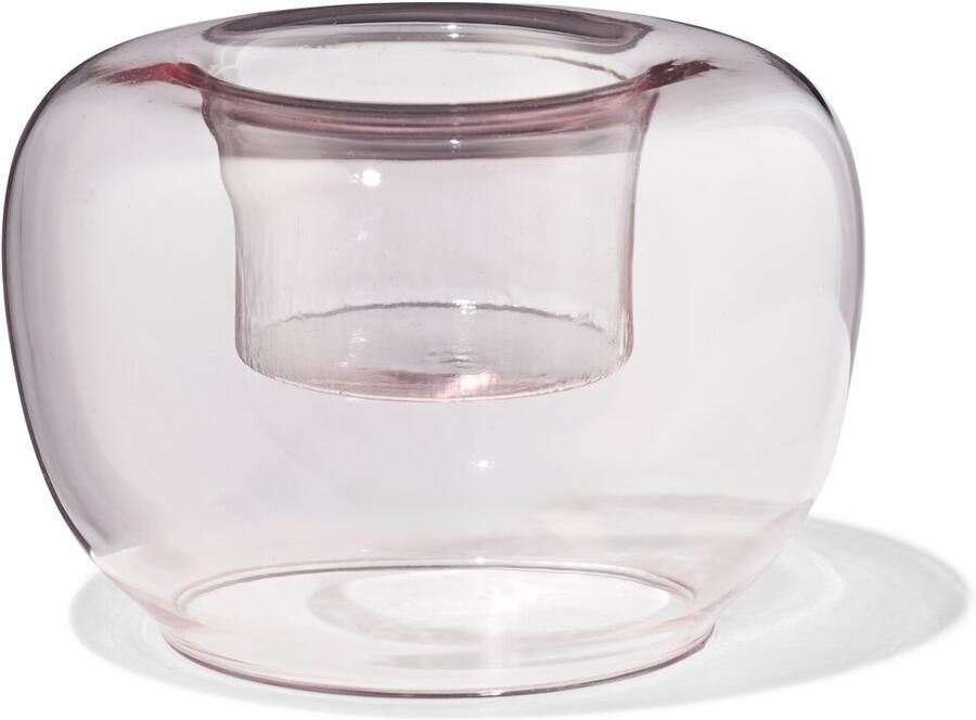 HEMA Sfeerlichthouder Glas Retro Roze (roze)