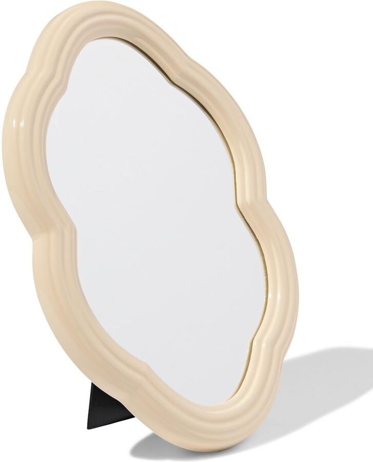 HEMA Spiegel 30x20x2cm Hout Ovaal (creme)