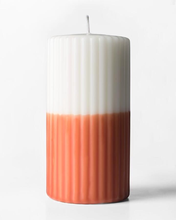 HEMA Stompkaars ⌀7x13cm Ribbel Ivoor-oranje (donkeroranje)