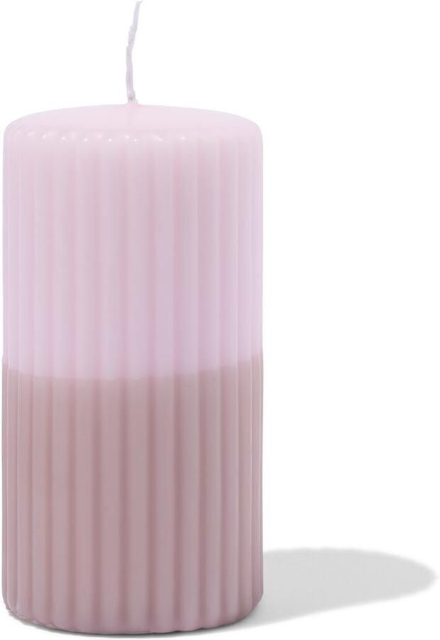 HEMA Stompkaars ⌀7x13cm Ribbel Naturel-lichtroze (lichtroze)
