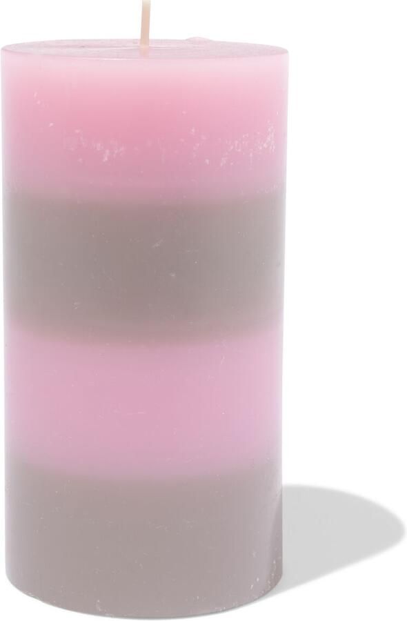 HEMA Stompkaars ⌀7x13cm Strepen Naturel-roze (lichtroze)