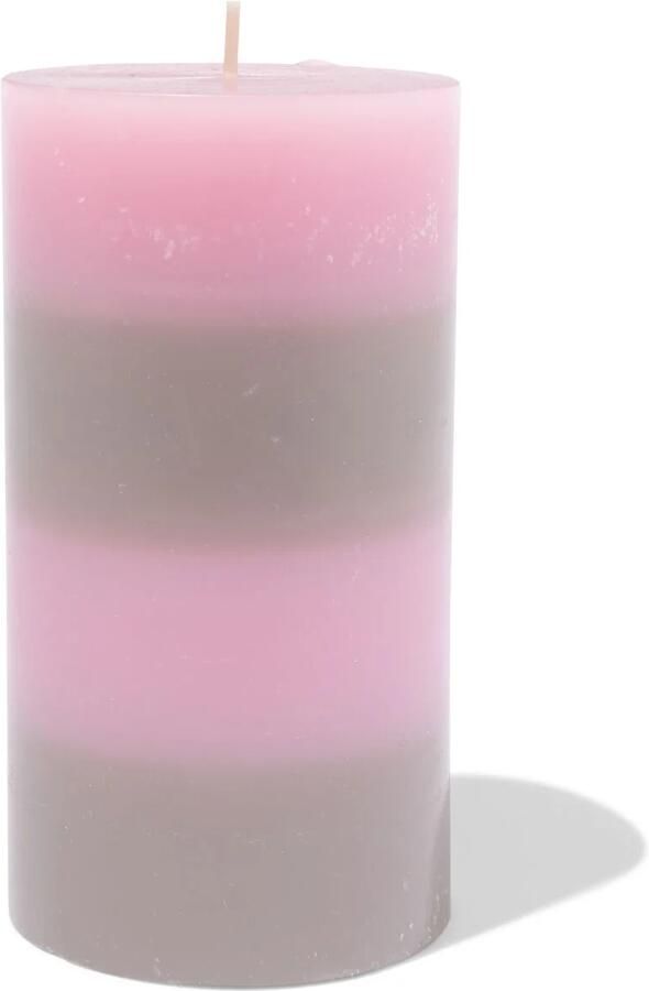 HEMA Stompkaars ⌀7x13cm Strepen Naturel-roze (lichtroze)