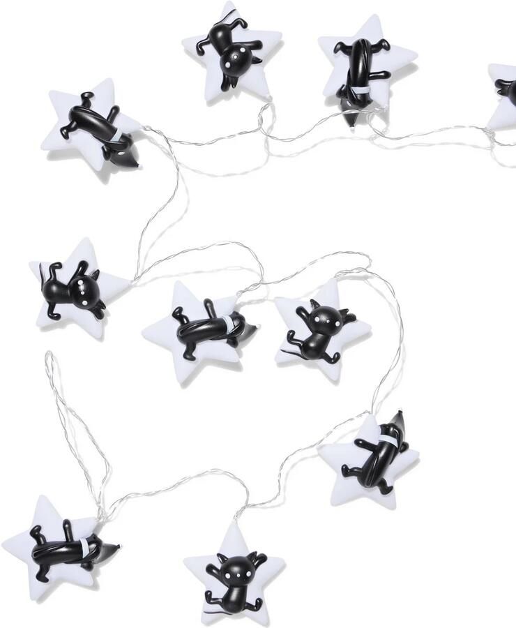 HEMA Takkie En Siepie Lichtsnoer 2.8m Met 12 Ledlampjes Voor Binnen (zwart wit)