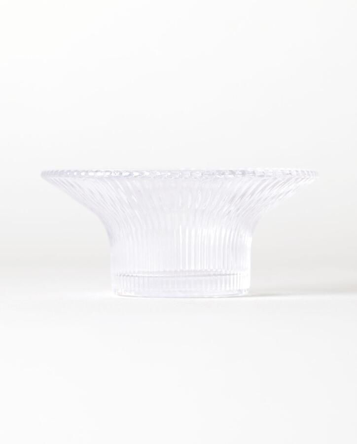 HEMA Theelichthouder ⌀11x5cm Zwier Glas Transparant (transparant)