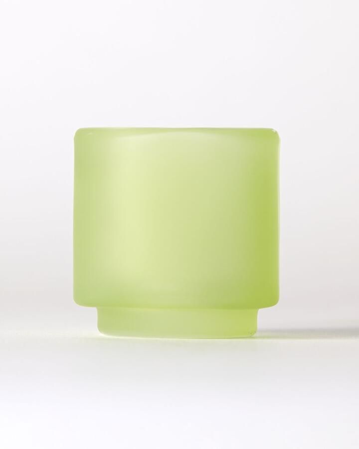 HEMA Theelichthouder ⌀7x7cm Kub Glas Mat Groen (groen)
