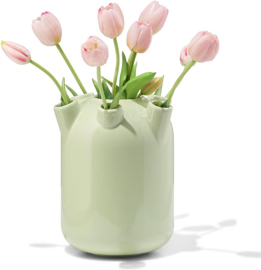 HEMA Tulpenvaas ⌀15x21cm Keramiek Groot Groen