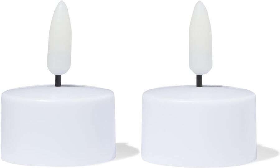 HEMA Uitbreidingsset Oplaadbare Led Theelichtjes 2 Stuks (wit)