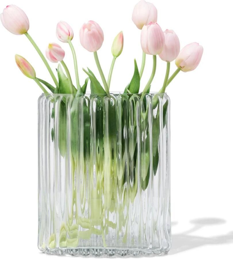 HEMA Vaas ⌀20x28cm Glas Ovaal Transparant (transparant)
