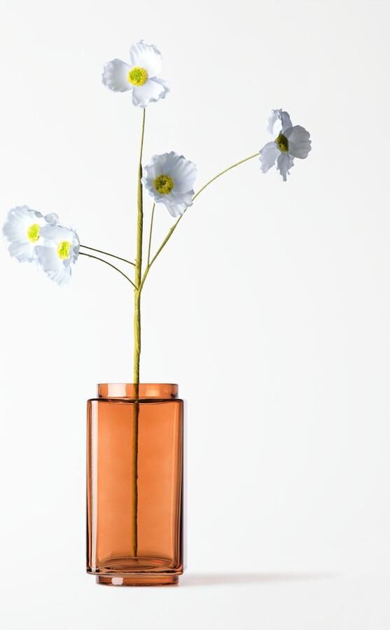 HEMA Vaas ⌀9x18cm Kub Glas Oranje (oranje)