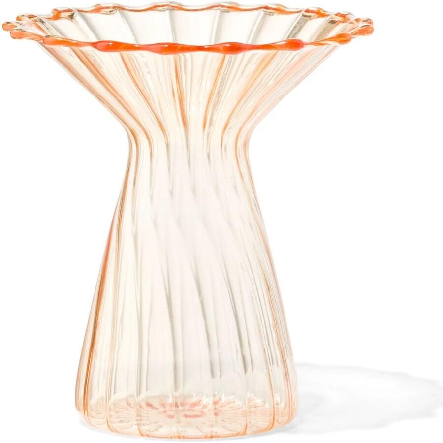 HEMA Vaas Voor Geurstokjes ⌀10x12cm Glas Met Kraag Geel (geel)