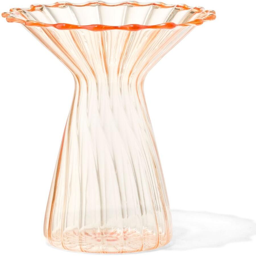 HEMA Vaas Voor Geurstokjes ⌀10x12cm Glas Met Kraag Geel (geel)