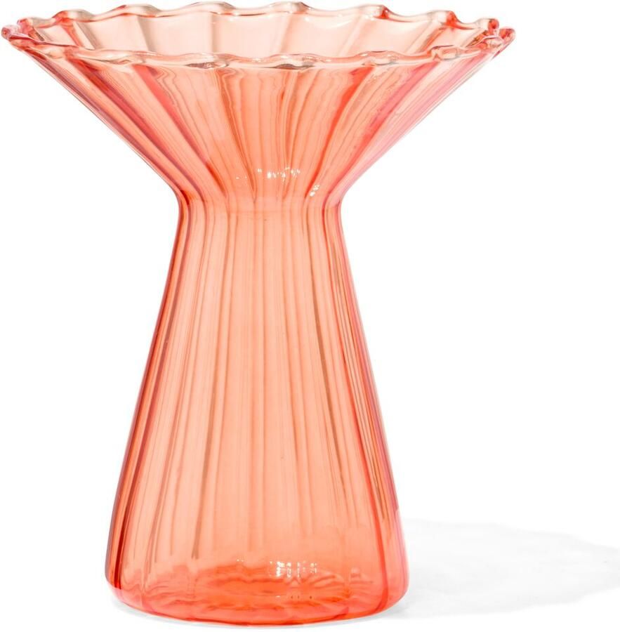HEMA Vaas Voor Geurstokjes ⌀10x12cm Glas Met Kraag Oranje (oranje)