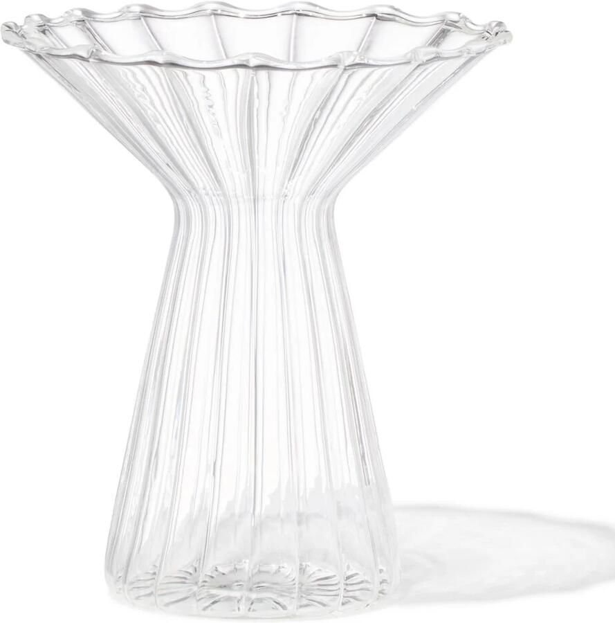HEMA Vaas Voor Geurstokjes ⌀10x12cm Glas Met Kraag Transparant (transparant)