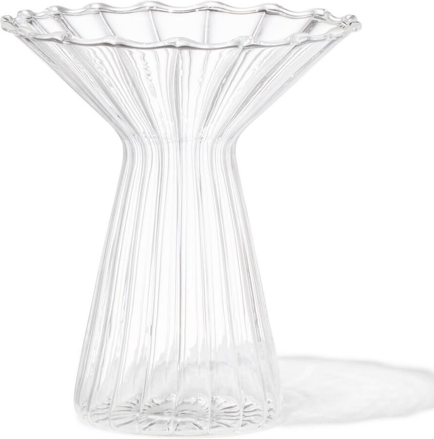 HEMA Vaas Voor Geurstokjes ⌀10x12cm Glas Met Kraag Transparant (transparant)