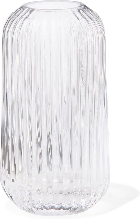 HEMA Vaas Voor Geurstokjes ⌀5.5x11cm Glas Ribbel Transparant (transparant)