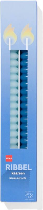 HEMA Kaarsen Ribbel 2 Stuks (blauw)