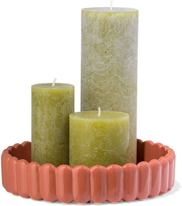 HEMA Kaarsonderzetter Ø20cm Keramiek Ribbel Terra (terra)