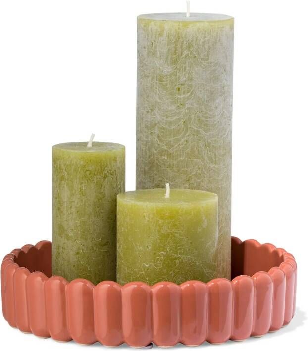 HEMA Kaarsonderzetter Ø20cm Keramiek Ribbel Terra (terra)