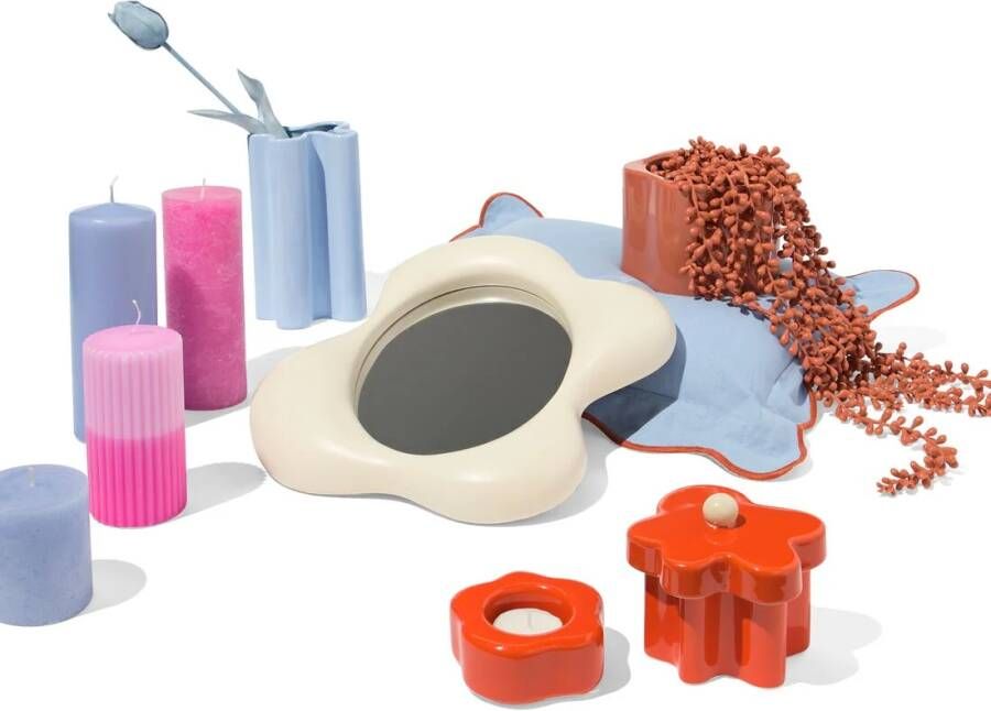 HEMA Kaarsonderzetter Ø25cm Keramiek Ribbel Perzik (perzik)