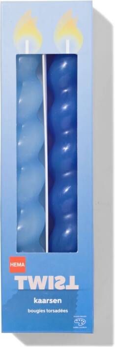 HEMA Korte Huishoudkaarsen Gedraaid 2 Stuks (blauw)