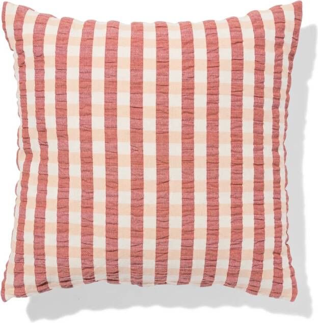HEMA Kussenhoes 50x50cm Katoen Seersucker Terra (terra)