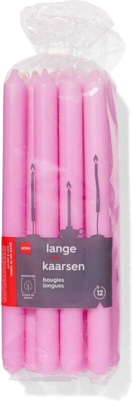 HEMA Lange Huishoudkaarsen Ø2.2x29 12 Stuks Lichtroze (lichtroze)