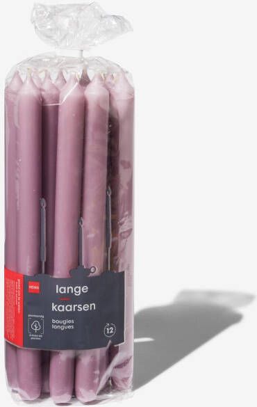 HEMA Lange Huishoudkaarsen Ø2.2x29 12 Stuks Lila (lila)