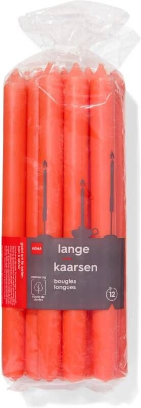 HEMA Lange Huishoudkaarsen Ø2.2x29 12 Stuks Oranje (oranje)