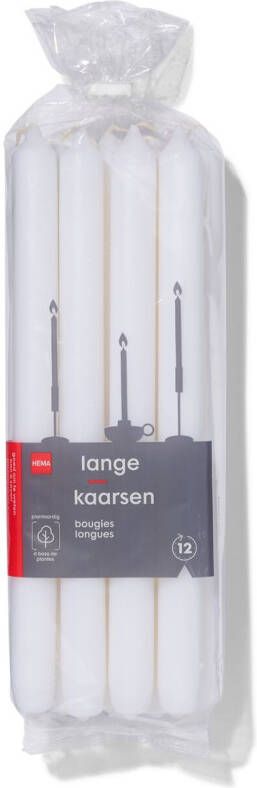 HEMA Lange Huishoudkaarsen Ø2.2x29 12 Stuks Wit (wit)