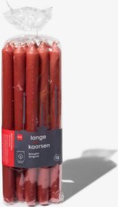 HEMA Lange Huishoudkaarsen Ø2.2x29 Steenrood 12 Stuks (rood)
