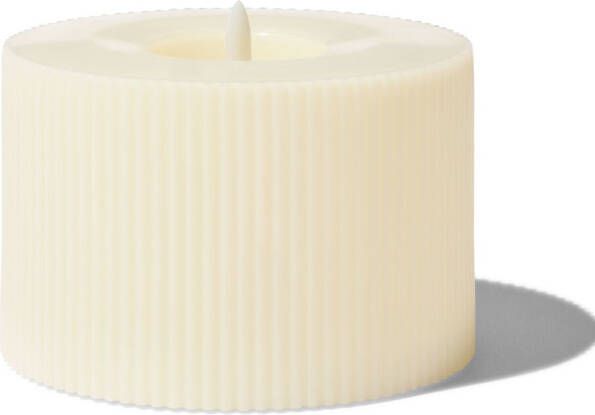 HEMA LED Buitenkaars Met Ribbels Ø15x10 Ivoor (ivoor)