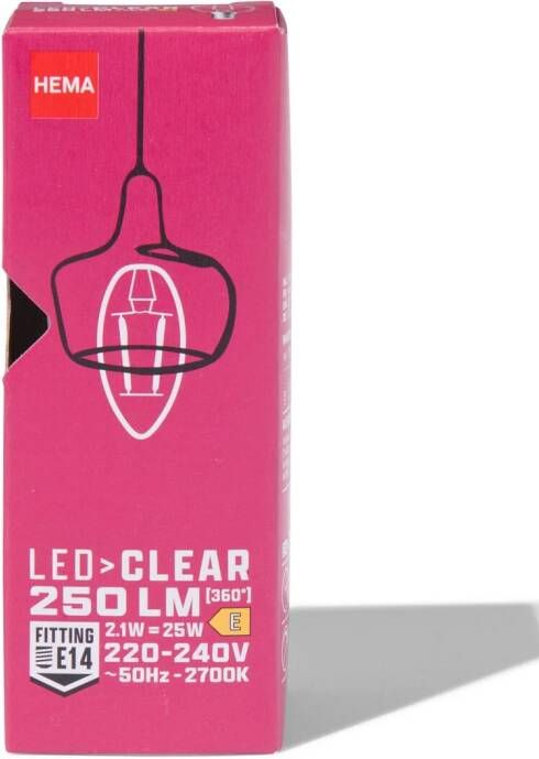 HEMA Led Kaars Clear E14 2.1W 250lm Dim