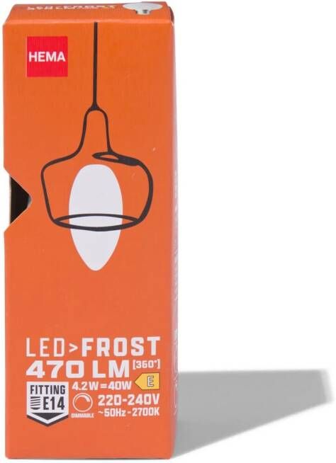 HEMA Led Kaars Glass Frost E14 4.2W 470lm Dim