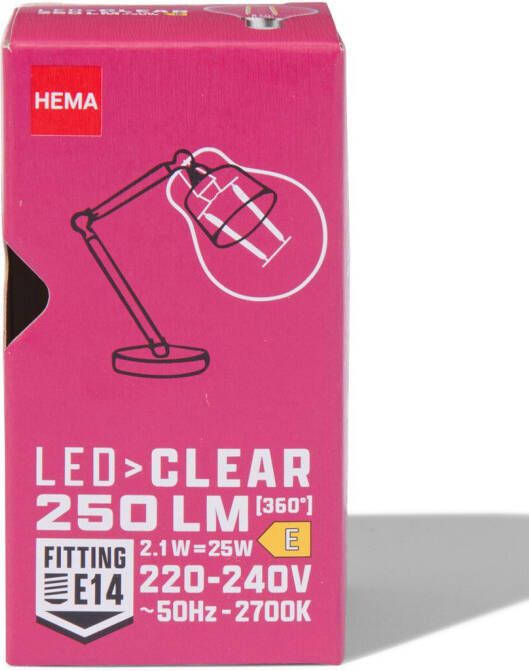 HEMA Led Kogel Clear E14 2.1W 250lm