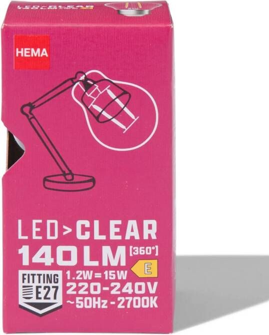 HEMA Led Kogel Clear E27 1.2W 140lm