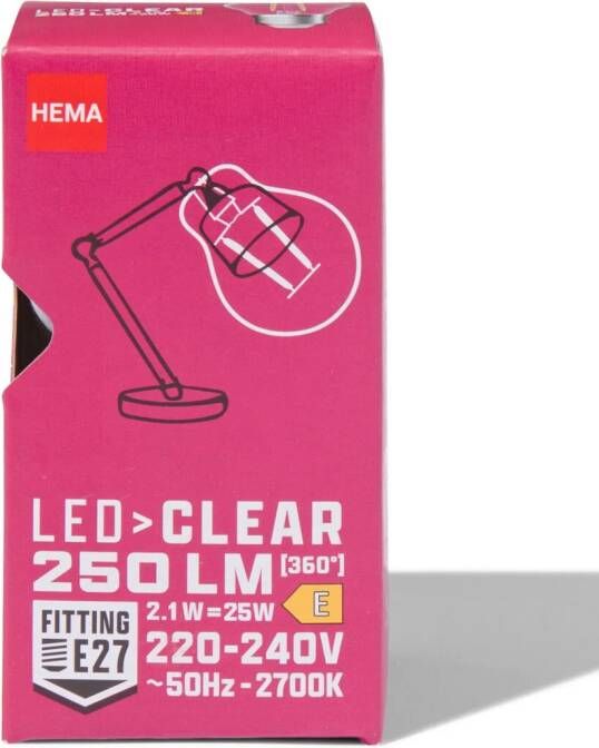 HEMA Led Kogel Clear E27 2.1W 250lm