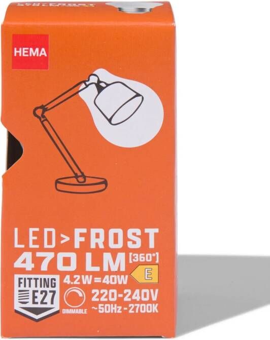 HEMA Led Kogel Frost E27 4.2W 470lm Dim