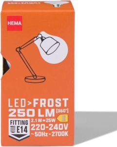 HEMA Led Kogel Glass Frost E14 2.1W 250lm