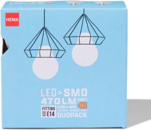 HEMA Led Kogel Smd E14 4.9W 470lm 2 Stuks