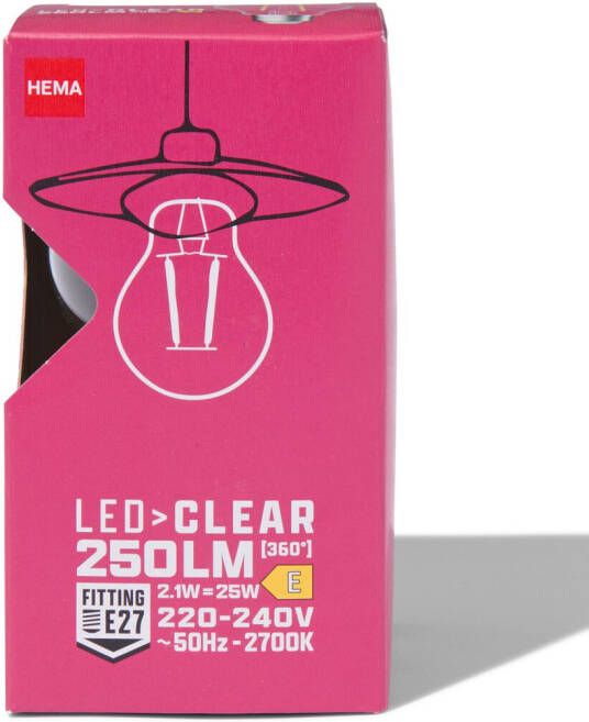 HEMA Led Peer Clear E27 2.1W 250lm