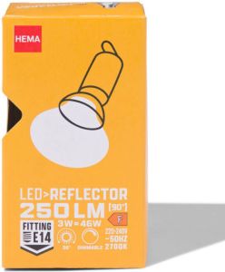 HEMA Led Reflector Clear E14 3W 250lm Dim