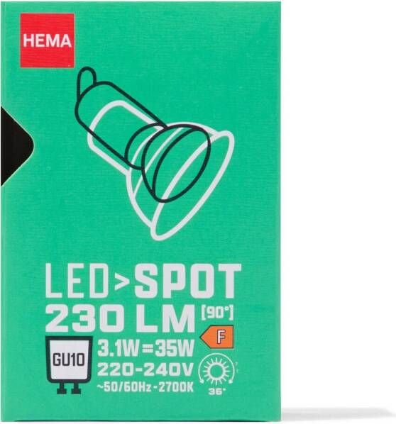 HEMA Led Spot Clear GU10 3.1W 230lm