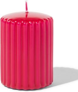 HEMA Pilaarkaars Met Ribbels Ø6x8 Donkerrood (donkerrood)