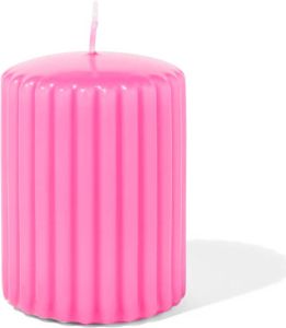 HEMA Pilaarkaars Met Ribbels Ø6x8 Fluor Roze (fluor roze)