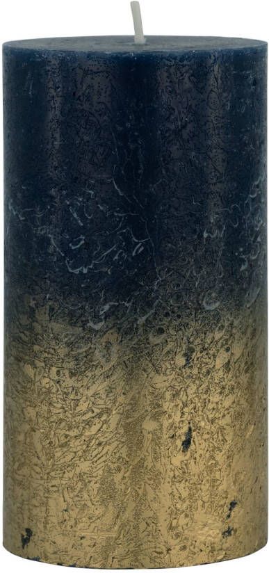 HEMA Rustieke Kaars Ø7x13 Donkerblauw goud (goud)