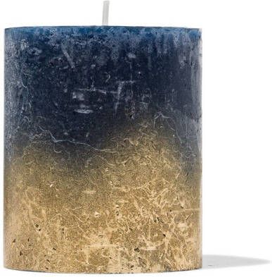 HEMA Rustieke Kaars Ø7x8 Donkerblauw goud (goud)